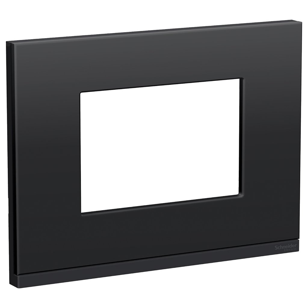 [Imagem PLACA+SUPORTE 4X2 3 POSTOS CLASS GR / GRAPHITE FENIX HORIZONTAL S73410387H9 SCHNEIDER]