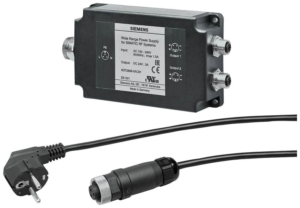 FONTE ENERGIA AMPLO ALCANCE COM LINHA CONEXÃO DA REDE UE P. SISTEMAS SIMATIC RF 6GT28980AC00 SIEMENS