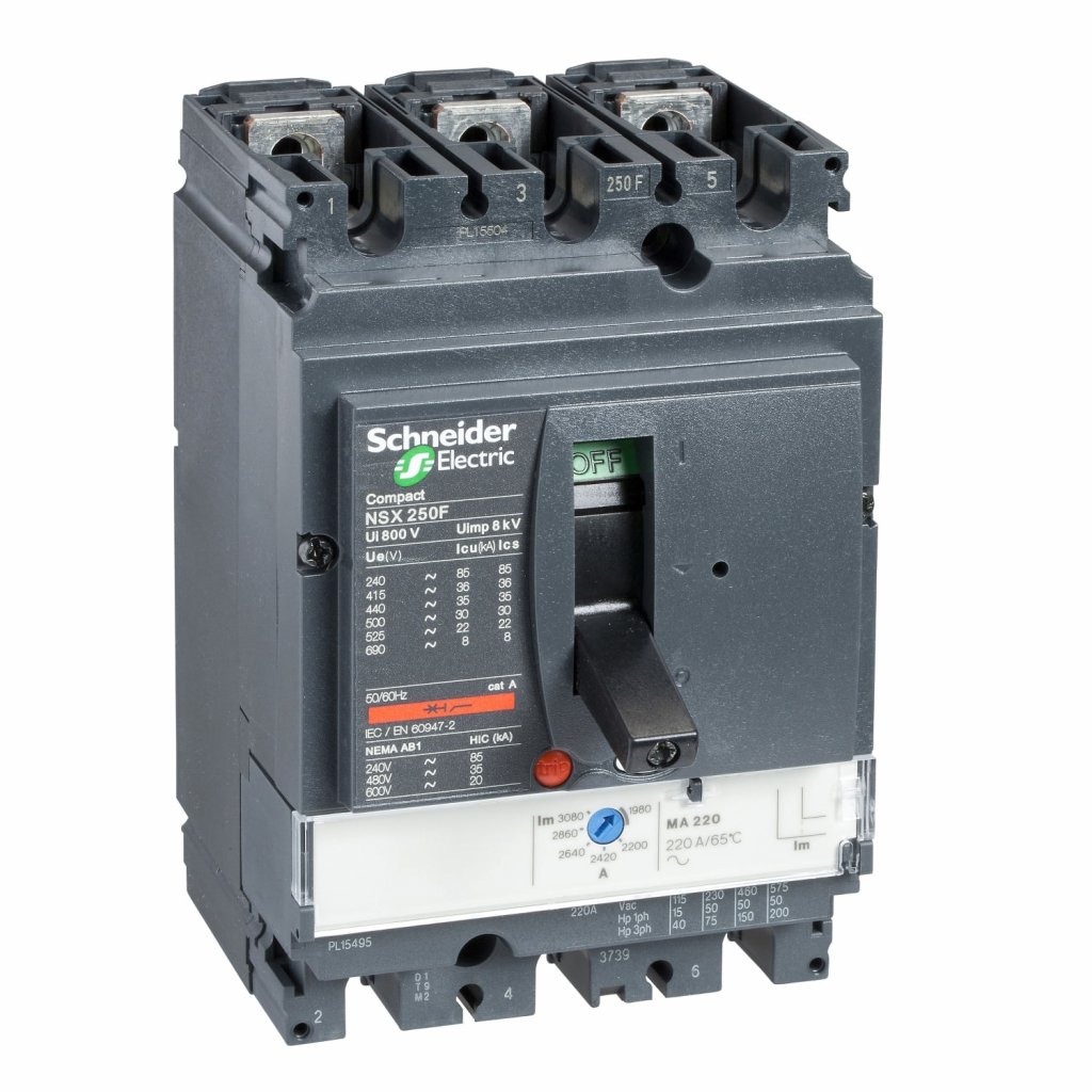 [Imagem DISJUNTOR CAIXA MOLDADA 220A 690VCA 50/60HZ LV431752 SCHNEIDER]
