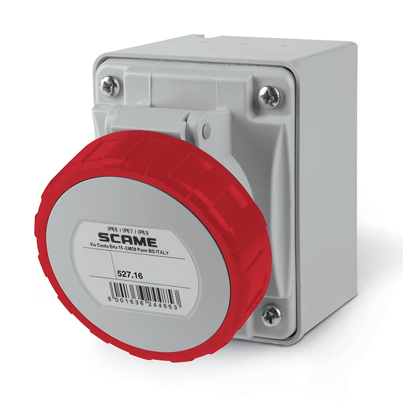 [Imagem do produto TOMADA DE MONTAGEM 3P+T 16A 67 6H 527.1656 SCAME]