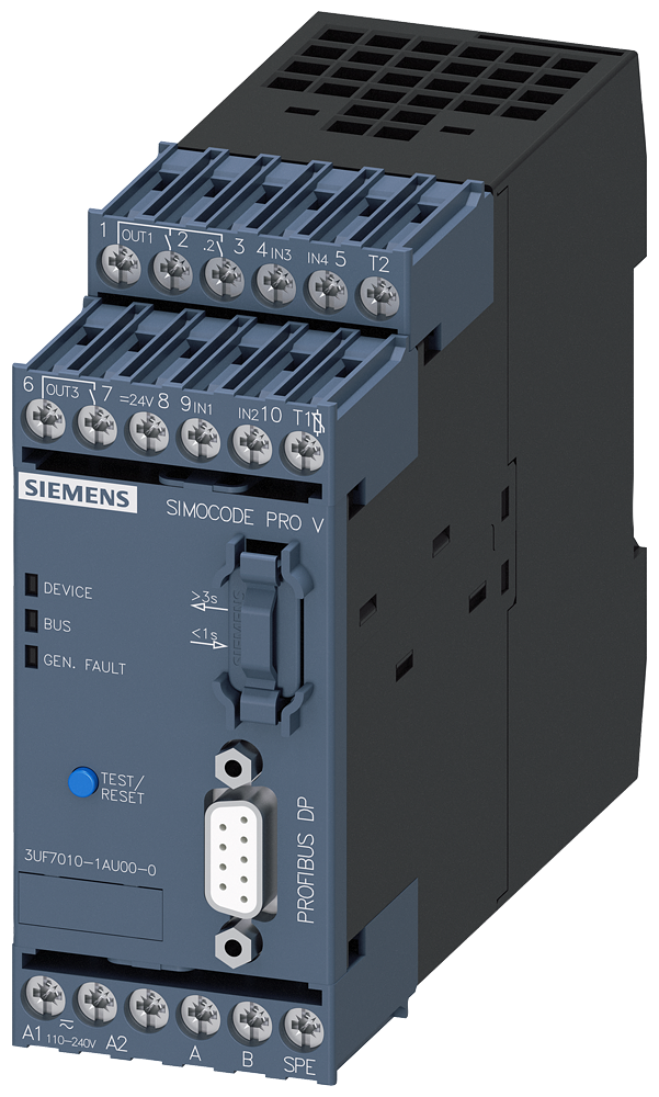 EQUIPAMENTO DE BASE SIMOCODE PRO V INTERFACE PROFIBUS-DP 12 MBIT/S RS485 4 3UF70101AU000AX0 SIEMENS