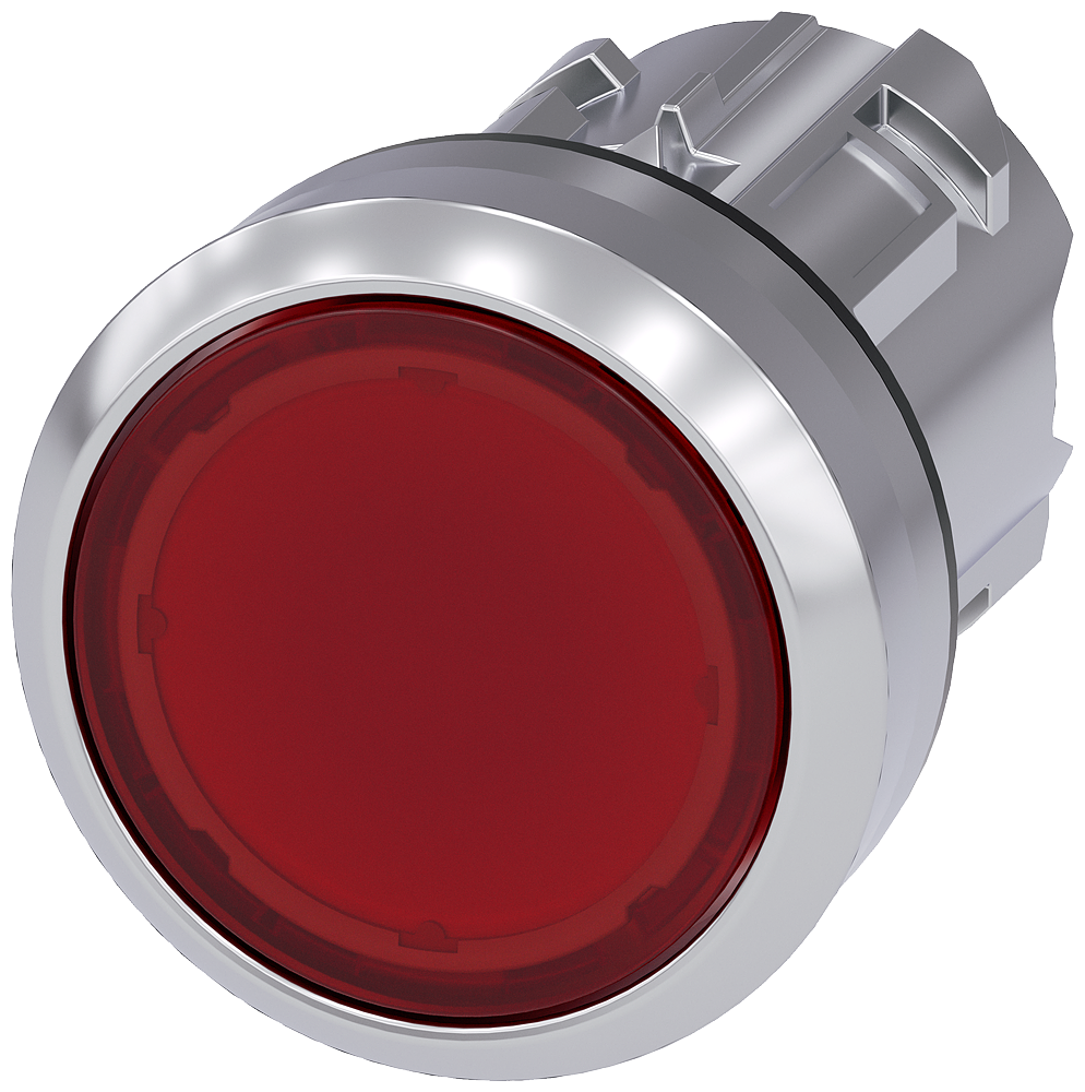 BOTÃO ILUMINADO 22 MM REDONDO METAL DE ALTO BRILHO VERMELHO BOTÃO DE PR 3SU10510AB200AA0-ZY10 SIEMENS