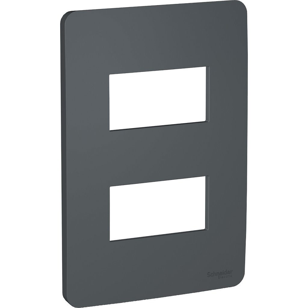 [Imagem PLACA 4X2 2 POSTOS STELLAR BLACK (PRETA) ORION S730121294 SCHNEIDER]