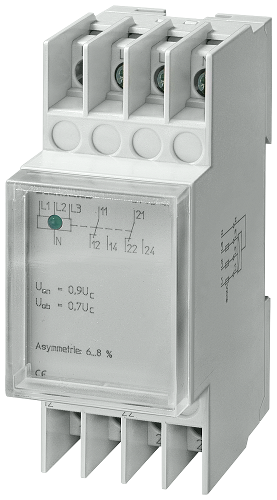 RELÉ DE TENSÃO T5570 CA 230/400 V 2W 0,7/0,95 ASSIMETRIA COM TAMPA TRANSPARENTE 5TT3406 SIEMENS
