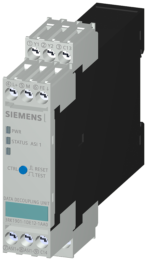 [Imagem do produto ACOPLADOR FONTE AS-I 24/30VDC 1X4A 3RK19011DE121AA0 SIEMENS]