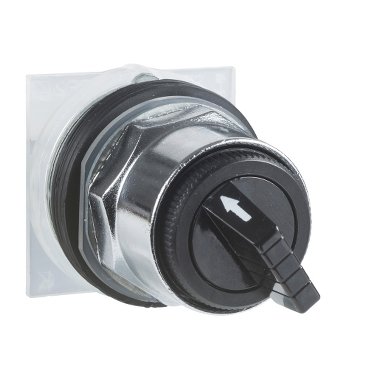 [Imagem CHAVE SELETORA Ø30MM METÁLICA MANOPLA CURTA 3 POSIÇÕES RETORNO POR MOLA 2NA+2NF 9001KS502BH2 SCHNEIDER]