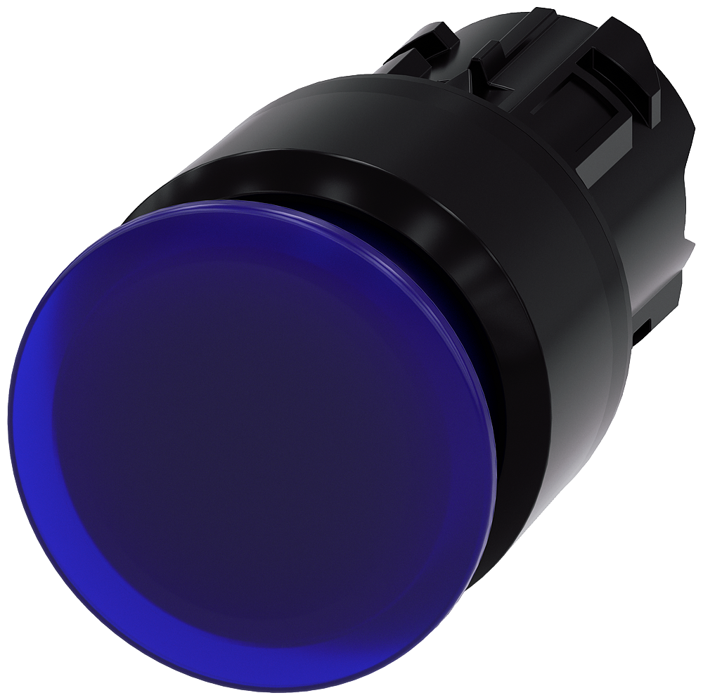 BOTÃO LUMINOSO EM FORMA DE COGUMELO 22 MM REDONDO PLÁSTICO AZUL 30 MM D 3SU10011AA500AA0-ZY10 SIEMENS