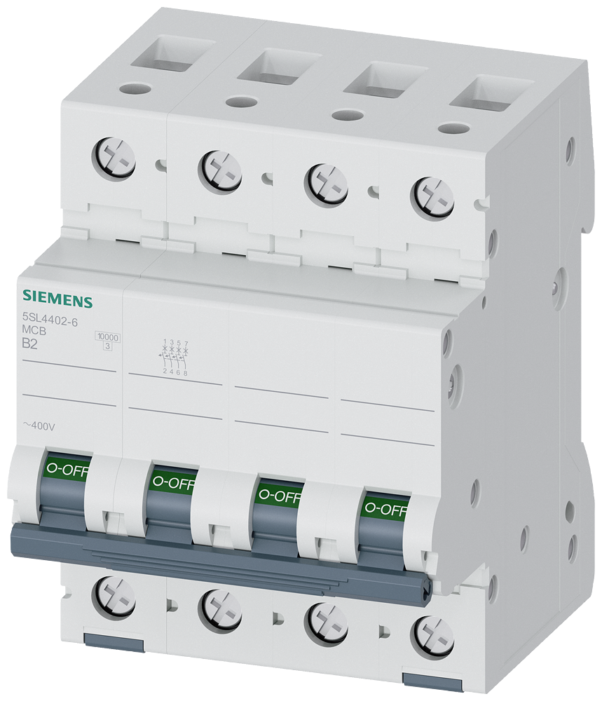 DISJUNTOR DE POTÊNCIA 400 V 10 KA 4 POLOS B 2A 5SL44026 SIEMENS