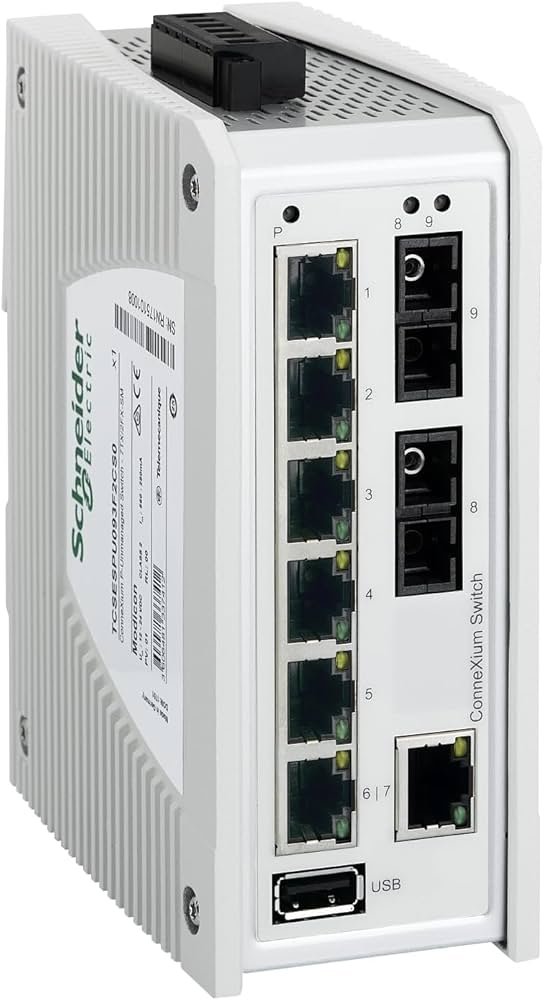 [Imagem do produto CONNEXIUM PREMIUM UNMANAGED SWITCH 7 PORTS FOR COPPER + 2 PORTS FOR FIBER OPTIC SINGLE MODE TCSESPU093F2CS0 SCHNEIDER]