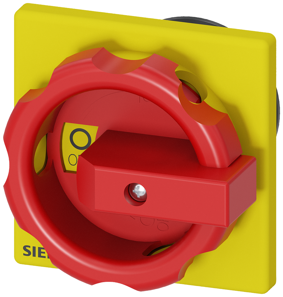 [Imagem do produto ACIONAMENTO ROTATIVO, VERMELHO/AMARELO 66X66 MM FIXAÇÃO FRONTAL FIXAÇÃO DE OR 3LD93443C SIEMENS]