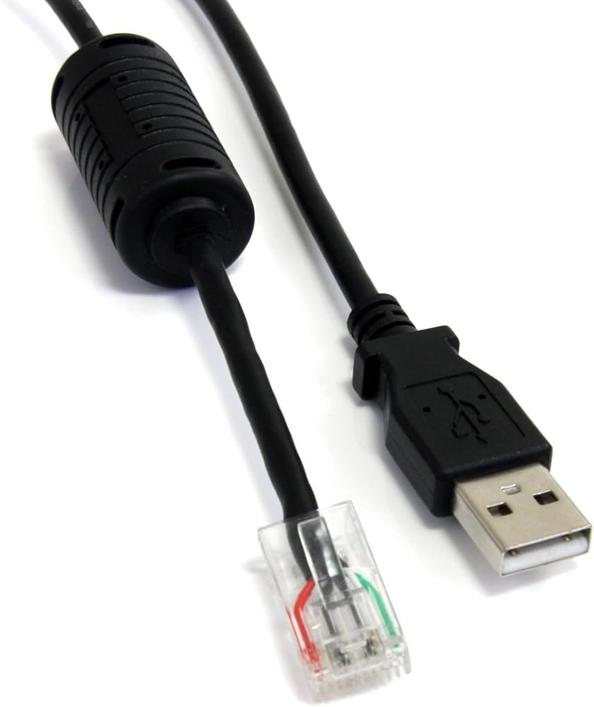 [Imagem do produto CABO DE SINALIZAÇÃO SIMPLES PARA COMUNICAÇÃO COM NO BREAKS USB A RJ45 AP9827 SCHNEIDER]