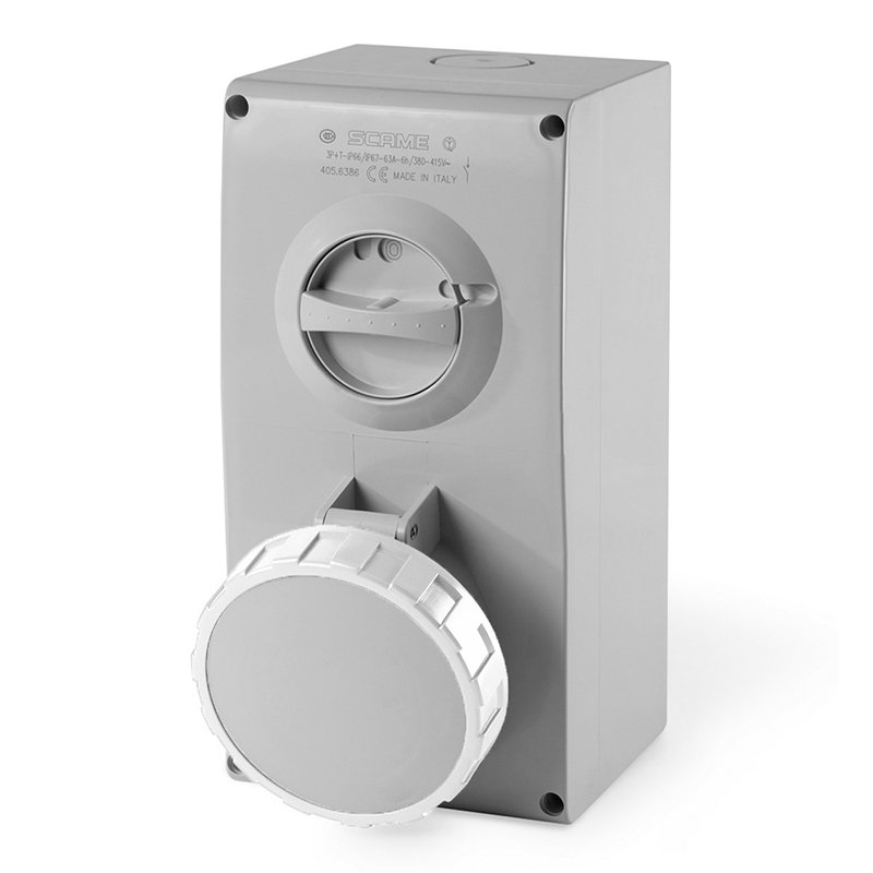 [Imagem do produto TOMADA DE EMBUTIR INTERTRAVAMENTO 63A 2P+T 12H IP66/IP67 505.63833 SCAME]