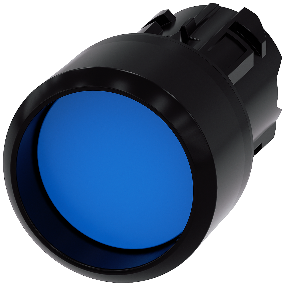 BOTÃO 22 MM REDONDO PLÁSTICO AZUL ANEL FRONTAL ALTO RETORNO 3SU10000CB500AA0-ZY13 SIEMENS