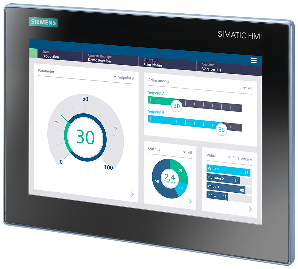 [Imagem do produto SIMATIC HMI MTP1200 UNIFIED BASIC 6AV21233MB320AW0 SIEMENS]