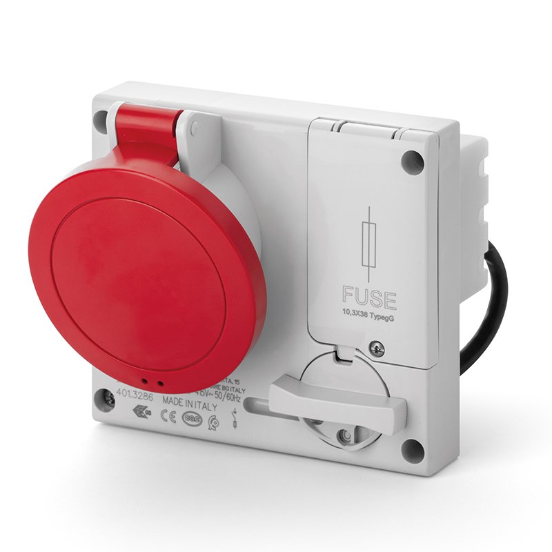 [Imagem TOMADA INTERTRAVADA 3P+T 32A 6H IP44 401.3286 SCAME]