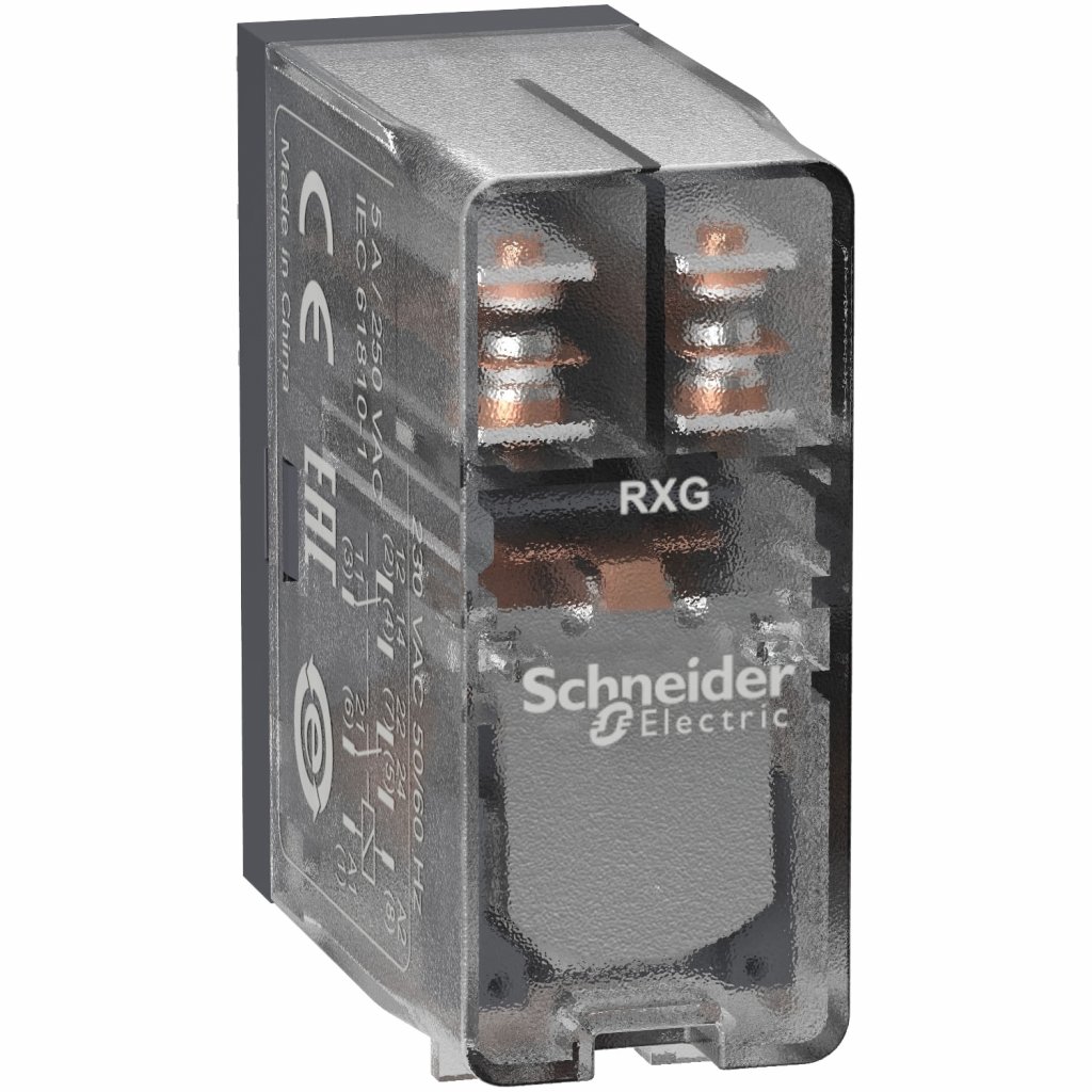 [Imagem RELÉ DE INTERFACE, 5A, 2NAF, FRONTAL TRANSPARENTE, 230VCA RXG25P7 SCHNEIDER]