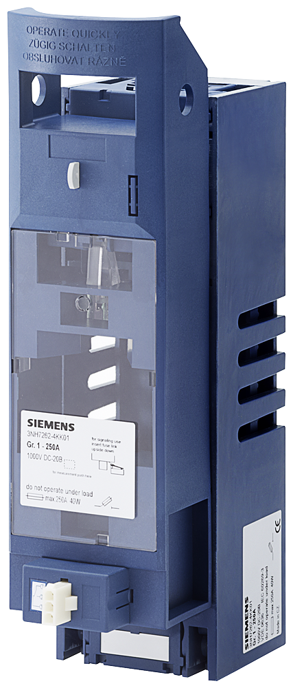 ADAPTADOR PARA FUSÍVEIS PARA BAIXA TENSÃO E ALTA POTÊNCIA COM MICRO-INTERRUPT 3NH72624KK01 SIEMENS