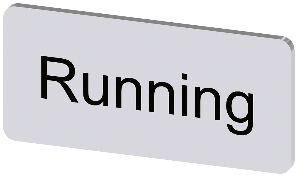 [Imagem do produto PLACA DE IDENTIFICAÇÃO 12,5X27MM, PLACA PRATA, INSCRIÇÃO: RUNNING 3SU19000AC810EB0 SIEMENS]