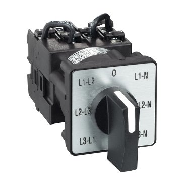 [Imagem do produto COMUTADOR ROTATIVO VOLTIMETRO FASE FASE NEUTRO K1F027MLH SCHNEIDER]