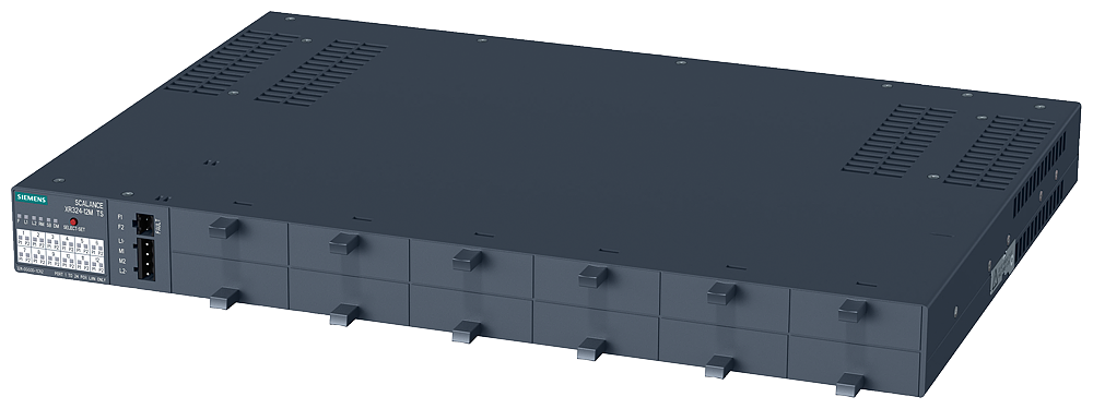 [Imagem do produto SCALANCE XR324-12M TS, SWITCH CONTR.CAM.2, 12XPARA MÓD.MÍDIA, INTERF.FR., TRILHO 6GK53240GG101CR2 SIEMENS]