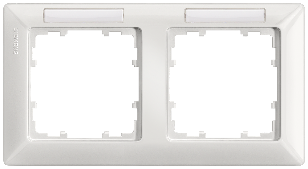 MOLDURA TITÂNIO BRANCO 2X COM CAMPO DE INSCRIÇÃO HORIZONTAL 5TG25521 SIEMENS