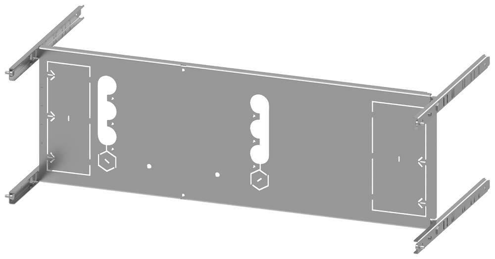 PLACA DE MONTAGEM 3VA23 (400A) DE 3 POLOS BASE PLUG-IN UNIDADE CORREDIÇA A 8PQ60008BA28 SIEMENS