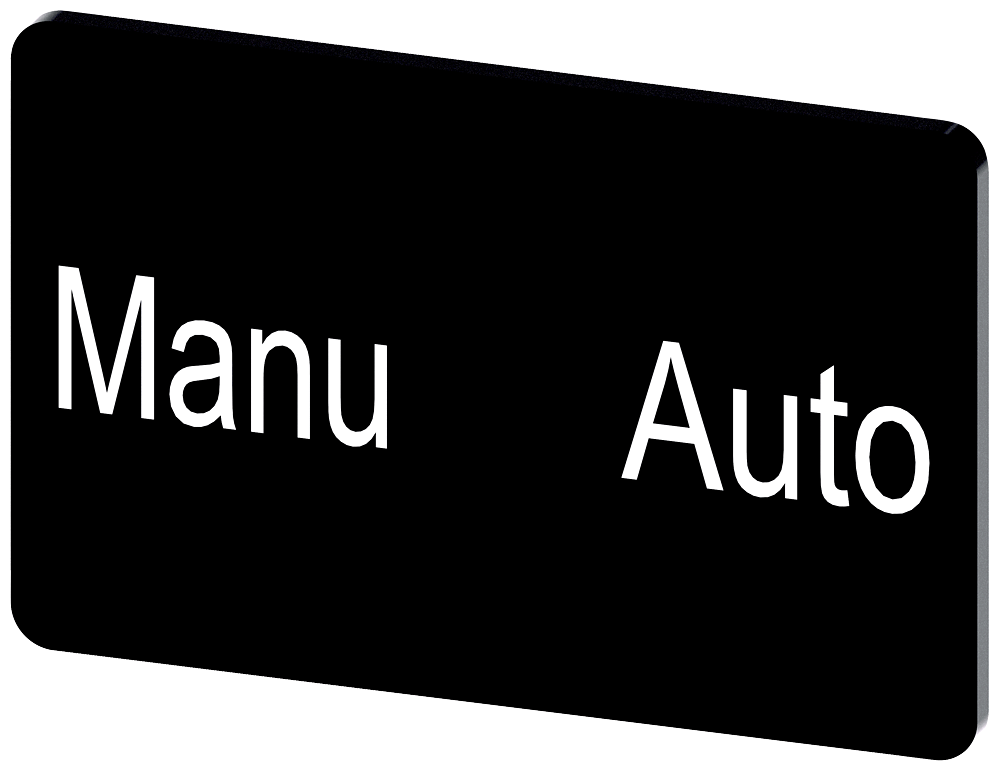 PLACA DE IDENTIFICAÇÃO 17,5X27MM PLACA PRETO INSCRIÇÃO: MANU AUTO 3SU19000AD160GT0 SIEMENS