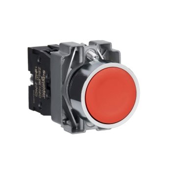 [Imagem do produto EASY HARMONY XB2 PUSH BUTTON METAL FLUSH RED Ø22 SPRING RETURN UNMARKED 1 NC XB2BA42C SCHNEIDER]