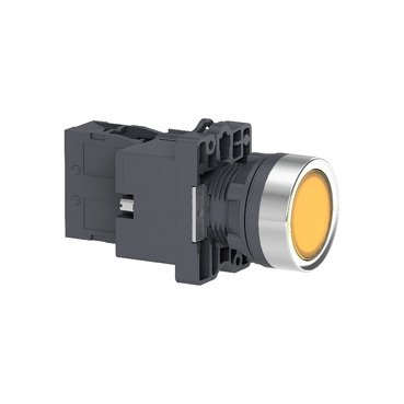 [Imagem do produto BOTÃO LUMINOSO Ø22MM PLÁSTICO RETORNO POR MOLA AMARELO NA 24VCA/CC XA2EW35B1 SCHNEIDER]