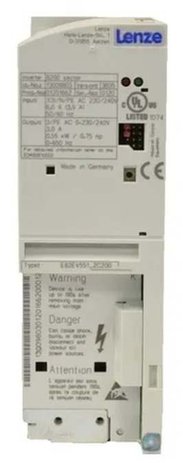 [Imagem INVERSOR DE FREQUÊNCIA TRIFÁSICO 2,2KW 4,5A 400/500V 50/60HZ 13436195 8200 E82EV2224C LENZE]