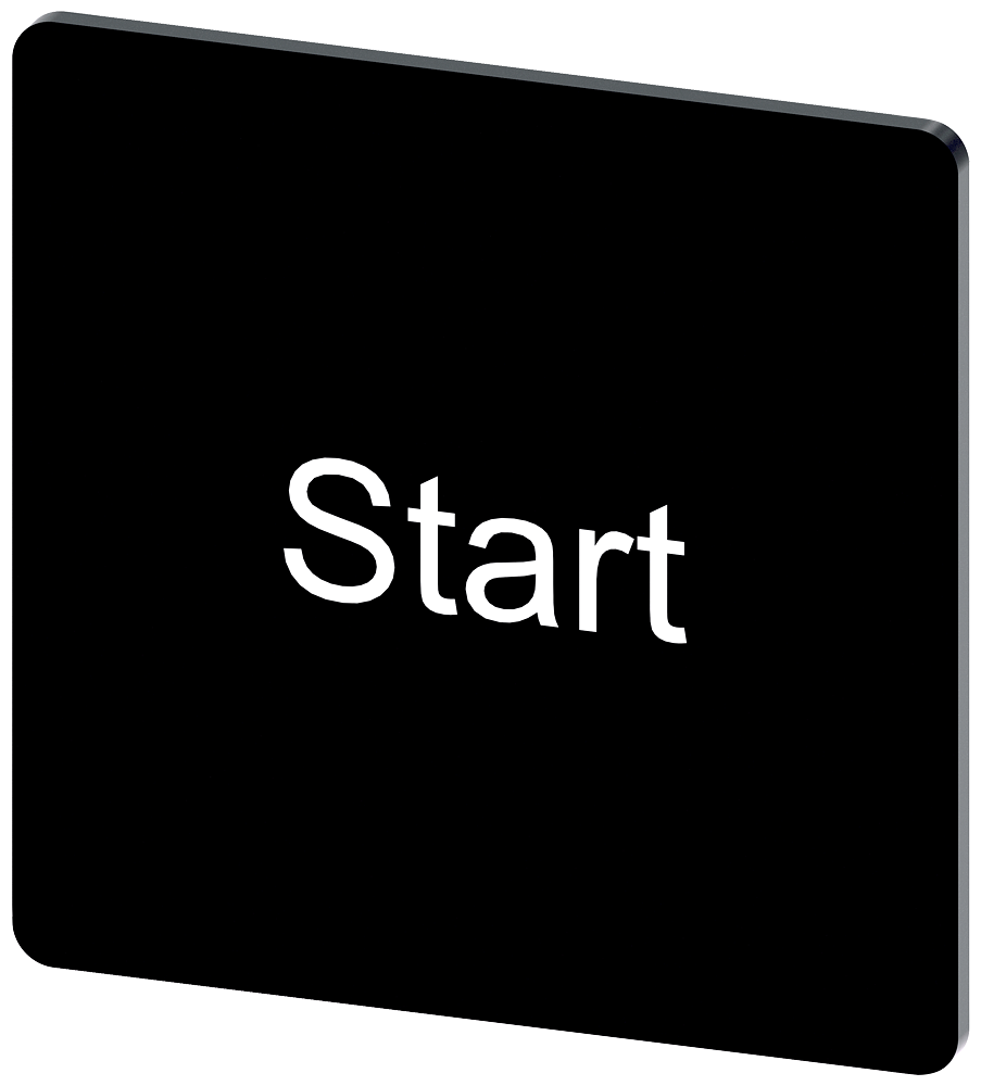 [Imagem do produto PLACA DE IDENTIFICAÇÃO 27X27MM, PLACA PRETO, INSCRIÇÃO: START 3SU19000AE160DT0 SIEMENS]