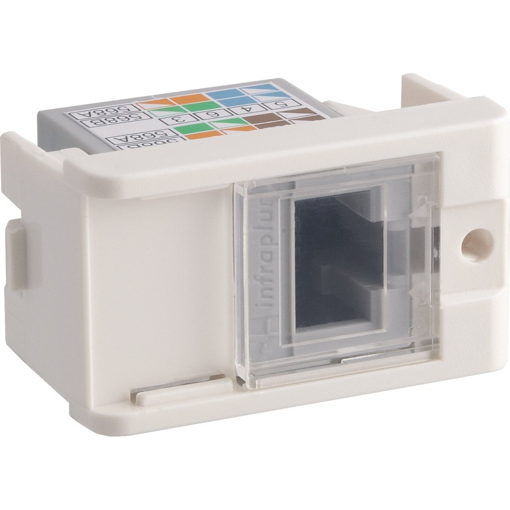 [Imagem MÓDULO DE TOMADA TELEFONE RJ45 8 FIOS UTP CAT6 1M BRANCO PRM047781 SCHNEIDER]