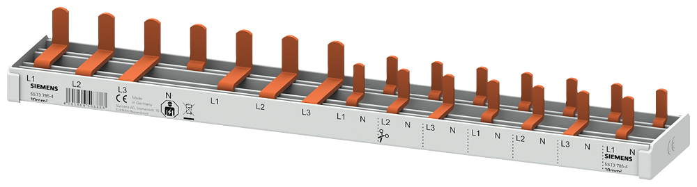 BARRAMENTO DE PINO 10MM2 DE 4 FASES 1X (3FA+N) + 1X 3FA + 7X (1FA+N) 253MM 5ST37854 SIEMENS
