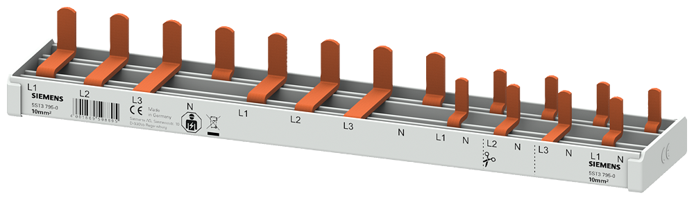 BARRAMENTO DE PINO 10MM2 DE 4 FASES 1X (3FA+N) + 1X (3FA+N) + 4X (1FA+N) 2 5ST37950 SIEMENS