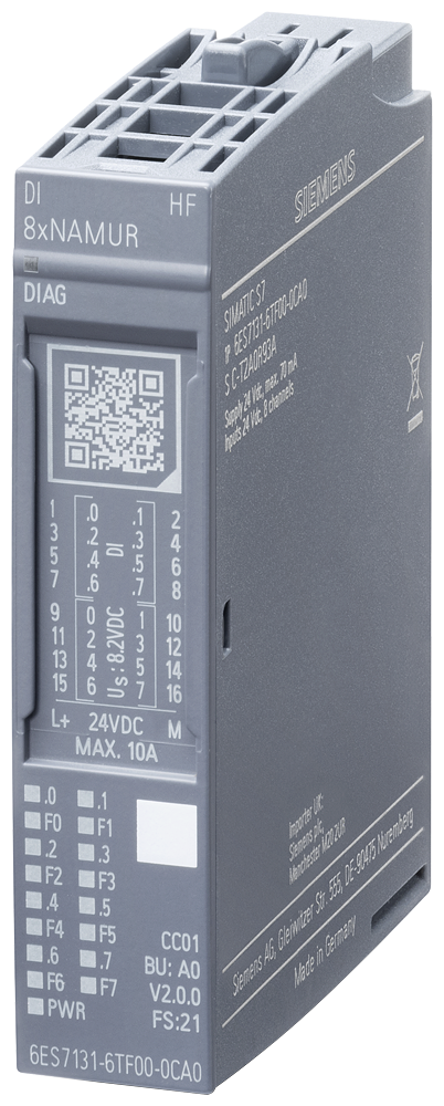 [Imagem do produto MÓDULO DE ENTRADA DIGITAL ET200SP 8X DI NAMUR HF 6ES71316TF000CA0 SIEMENS]