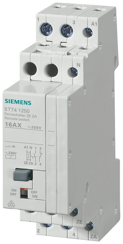 INTERRUPTOR DE CONTROLE REMOTO COM 1 NA E 1 NF COM FUNÇÃO LIGAR-DESLIGAR CEN 5TT41250 SIEMENS
