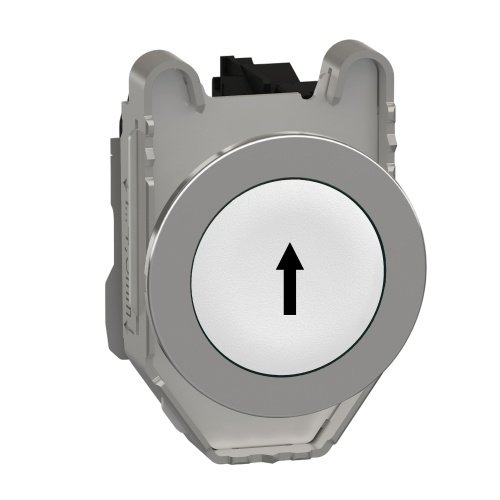 [Imagem BOTÃO FACEADO Ø30MM METÁLICO RETORNO POR MOLA BRANCO ↑ NA XB4FA3341 SCHNEIDER]