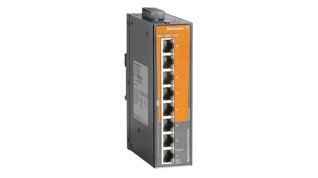 [Imagem do produto SWITCH NAO GEREN POE+BASE T (X) IP30, 8P RJ45 - GIGABIT 2682400000 WEIDMULLER]