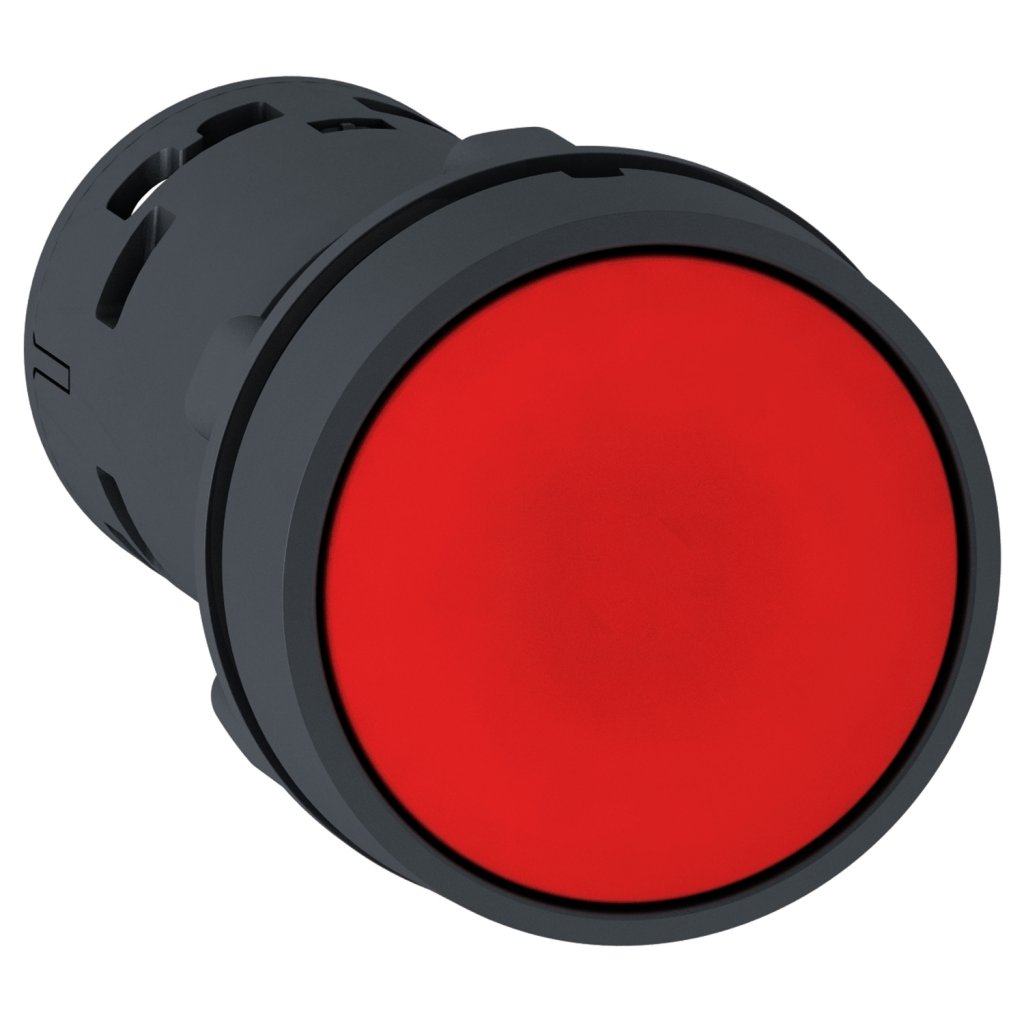 [Imagem BOTÃO MONOBLOCO Ø22MM PLÁSTICO RETORNO POR MOLA VERMELHO NA+NF XB7NA45 SCHNEIDER]