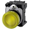 [Imagem SINALIZADOR LUMINOSO, 22MM, REDONDO, METAL, ALTO BRILHO, AMARELO, LENTE, PLAN 3SU11526AA301AA0 SIEMENS]