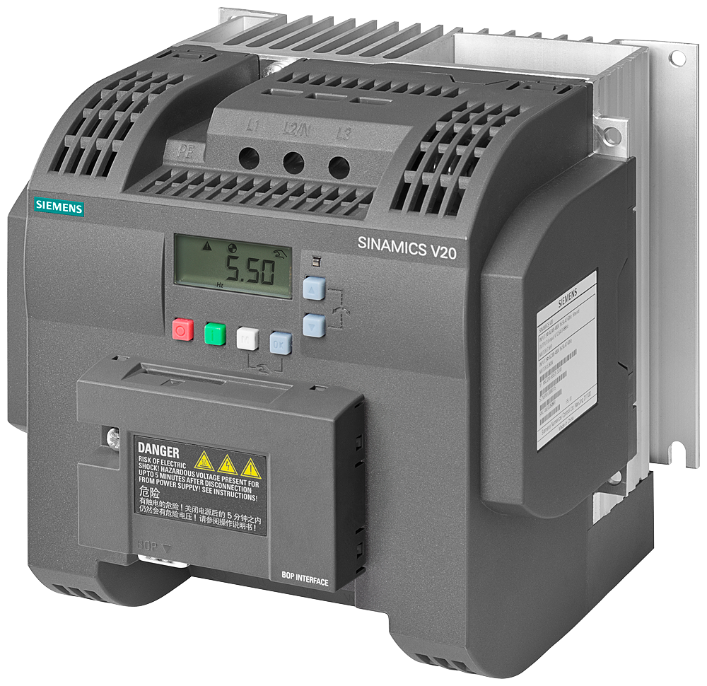 [Imagem do produto SINAMICS V20 3 CA 380-480 V 0,75 KW IP20 / UL OPEN TYPE FSA 6SL32165BE175CV1 SIEMENS]