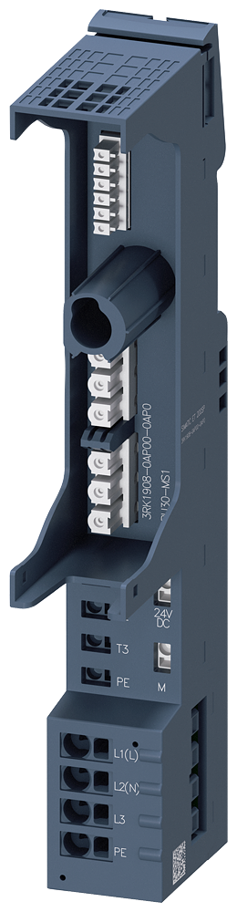 [Imagem UNIDADE BASE (BU30-MS1) PARA PARTIDA DE MOTOR ET 200SP 24V E 500V 3RK19080AP000AP0 SIEMENS]