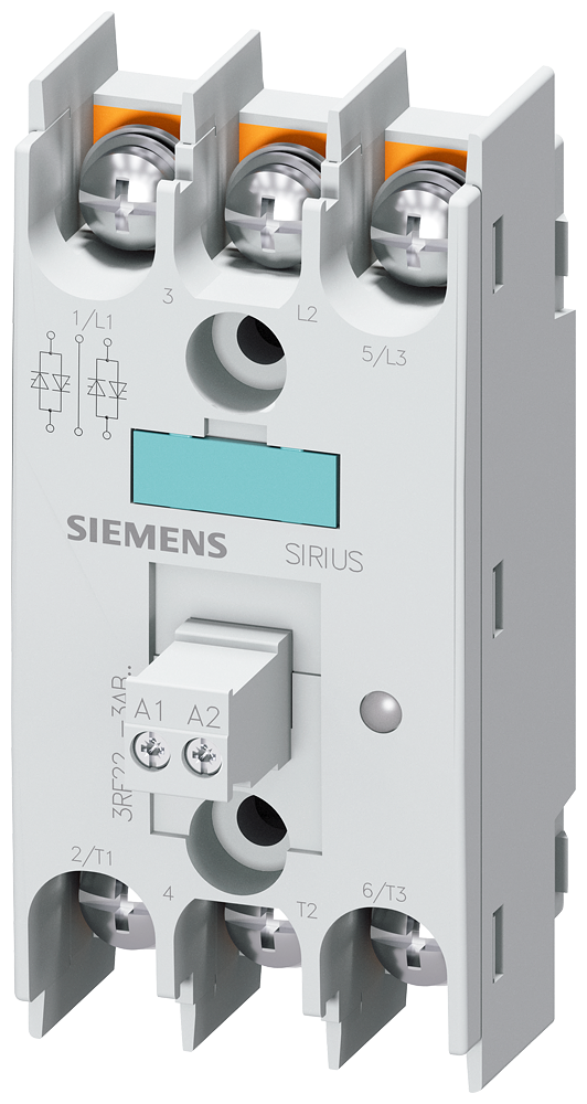 [Imagem do produto RELÉ SEMICONDUTOR 2RF2, TRIFÁSICO 55A 48-600V/4-30V COMANDADO POR FASES CC2 3RF22553AB45 SIEMENS]