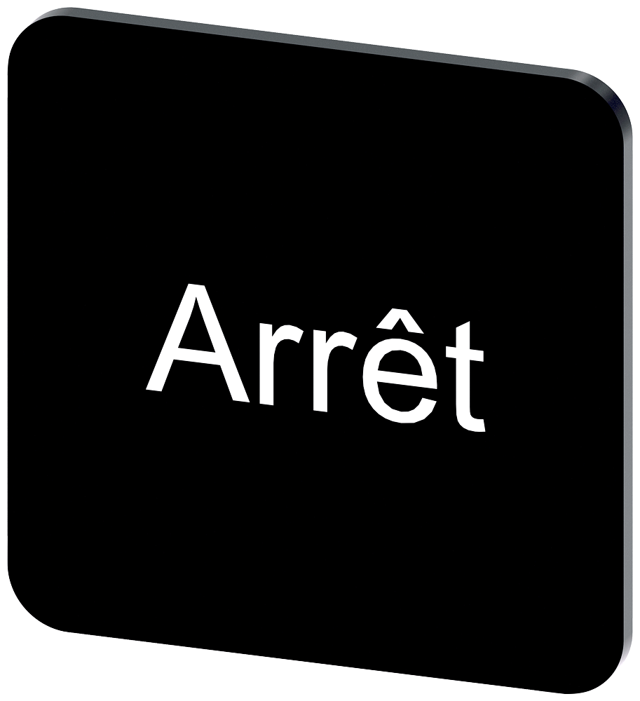 PLACA DE IDENTIFICAÇÃO 22X22MM PLACA PRETO INSCRIÇÃO: ARRET 3SU19000AF160GB0 SIEMENS