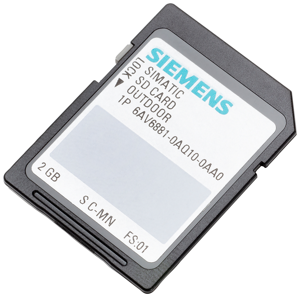 SIMATIC HMI SD MEMORY CARD 2 GB, OUTDOOR AND INDOOR TIA PORTAL V16 OR HIGHER 6AV68810AQ100AA0 SIEMENS