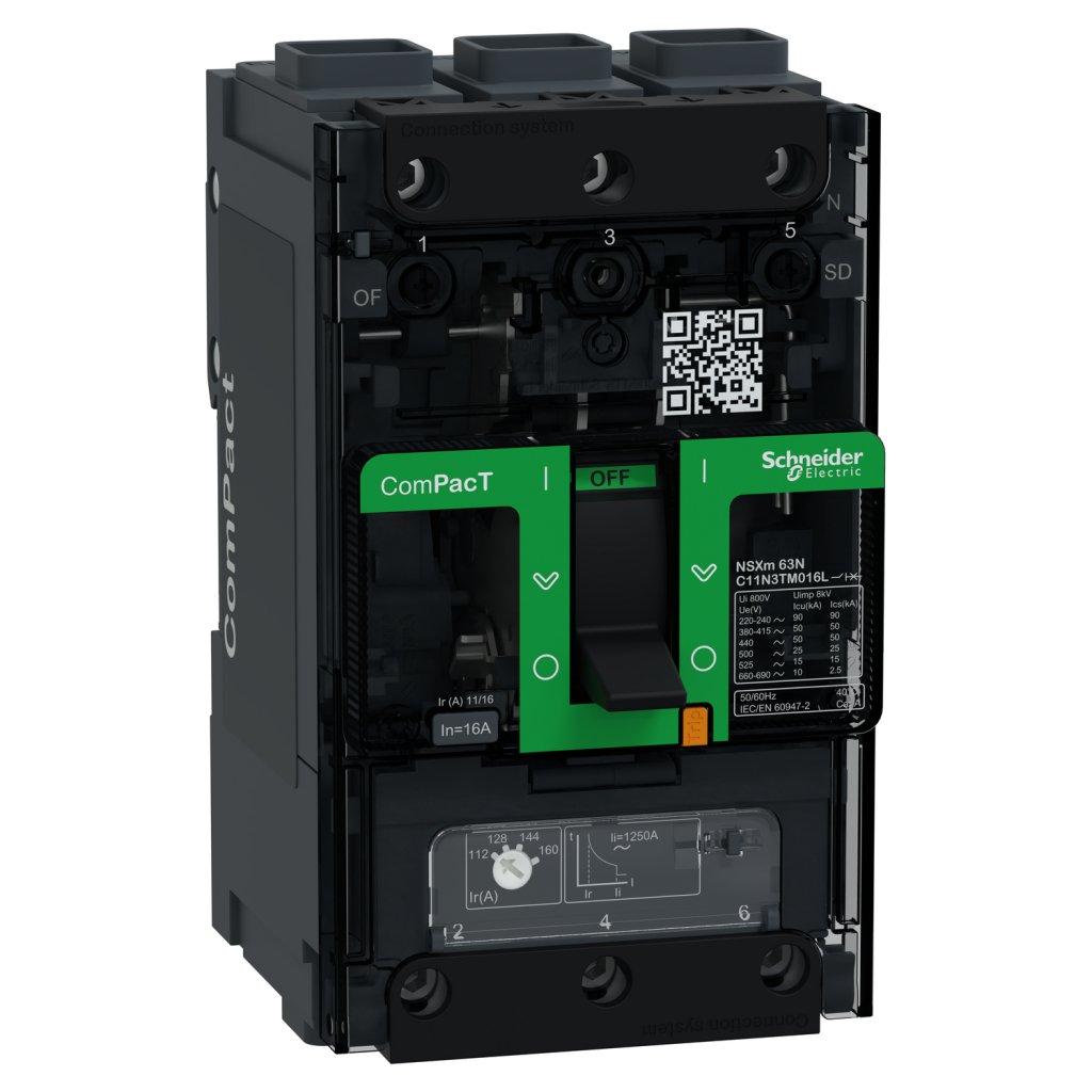 [Imagem do produto DISJUNTOR NSXM 50KA TM16D 3P ELINK C11N3TM016L SCHNEIDER]
