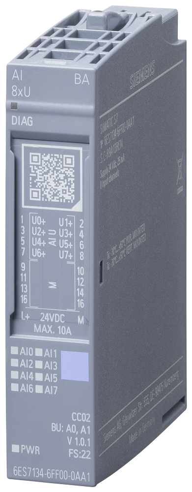 [Imagem MÓDULO DE ENTRADA ANALÓGICA ET200SP 8X AI U BASIC 6ES71346FF000AA1 SIEMENS]