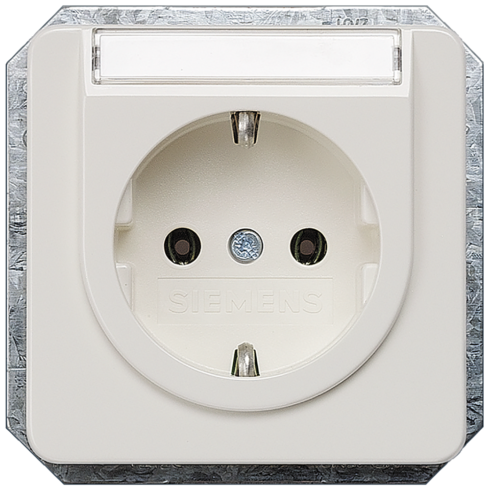 TOMADA SCHUKO COM CAMPO DE INSCRIÇÃO BRANCO TITÂNIO 5UB1407 SIEMENS