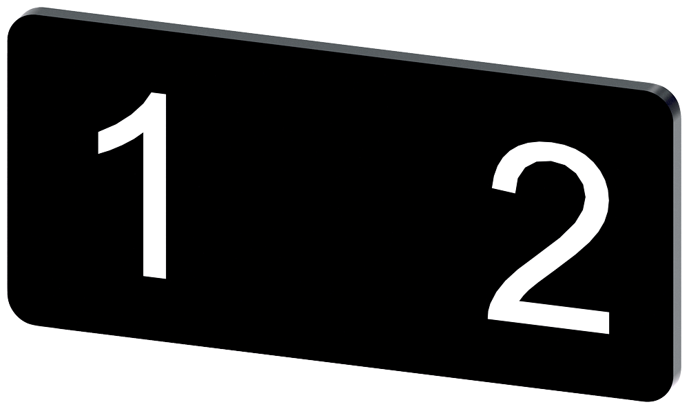 [Imagem do produto PLACA DE IDENTIFICAÇÃO 12,5X27MM, PLACA PRETO, SÍMBOLO: 1 2 3SU19000AC160QJ0 SIEMENS]