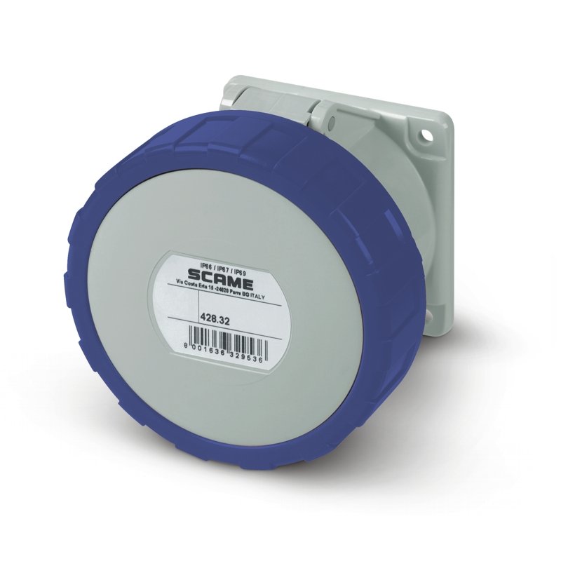 [Imagem do produto TOMADA DE EMBUTIR IP66/IP67 3P+T 32A 9H 428.3264F SCAME]